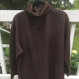 Oversized Brown Turtleneck Sweater
